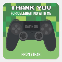 Pixelated Gamer Thank You Sticker