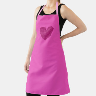 Pixelated heart apron