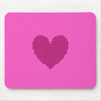 Pixelated heart mouse pad