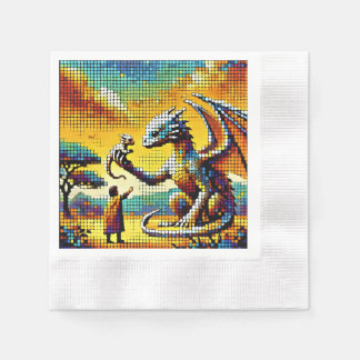 pixelated image of a dragon trainer napkin