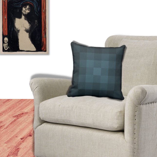 Pixelated In Shades Of Blue - Throw Pillow (Creator Uploaded)