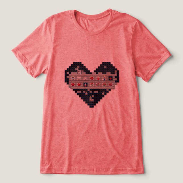 Pixelated Love Tri-Blend Shirt (Design Front)