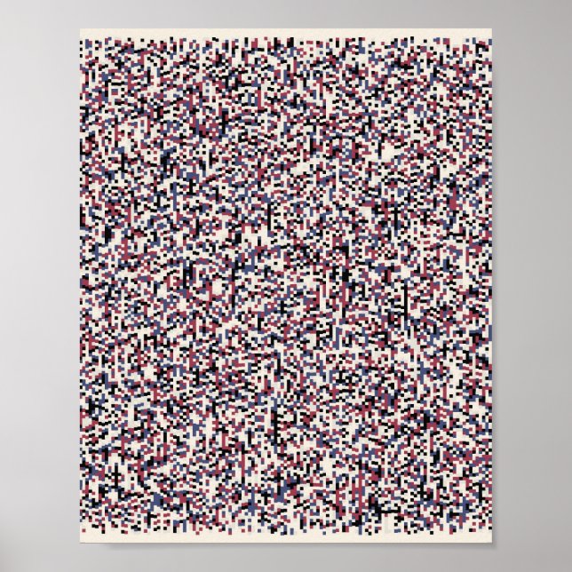 Pixelated Mathematical Pattern  Poster (Front)