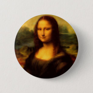 Pixelated Mona Lisa 6 Cm Round Badge