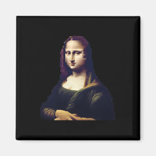 Pixelated Mona Lisa Digital Renaissance Remix Stic Magnet