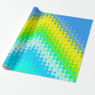 Pixelated Mountain Blue Wrapping Paper