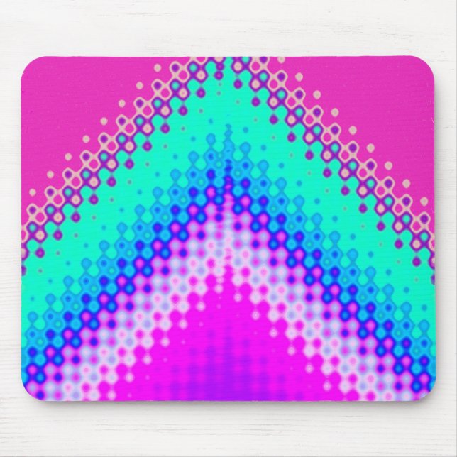 Pixelated Mountain Hot Pink Mouse Pad (Front)