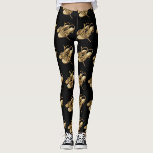 Pixelated Pair Of Golden Heels Leggings