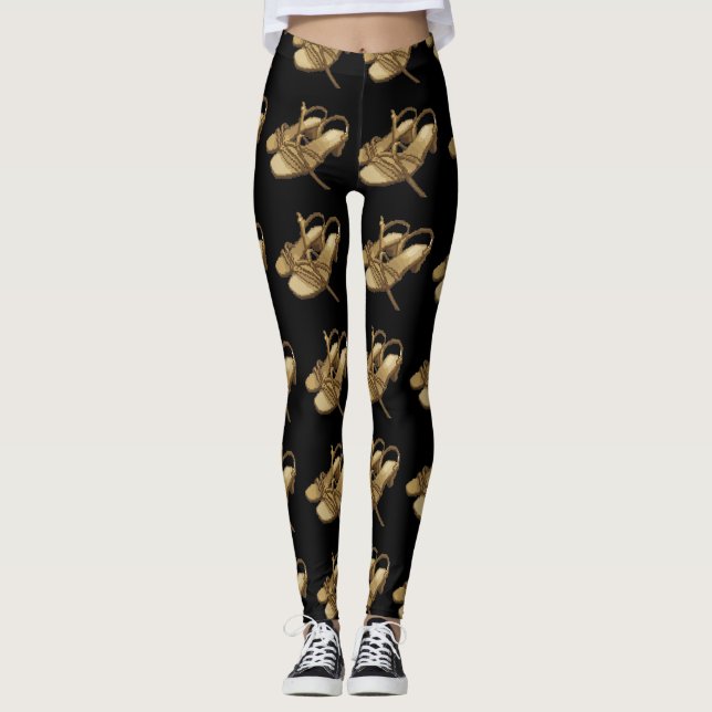 Pixelated Pair Of Golden Heels Leggings (Front)