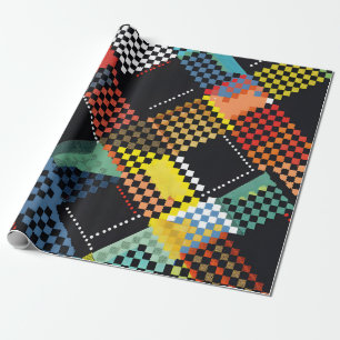 Pixelated Patchwork Wrapping Paper