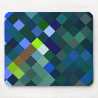 Pixelated Pattern - Blue Mouse Pad