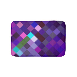 Pixelated Pattern - Purple Bath Mat