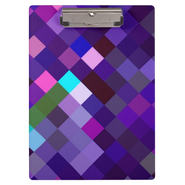 Pixelated Pattern - Purple Clipboard (Front)