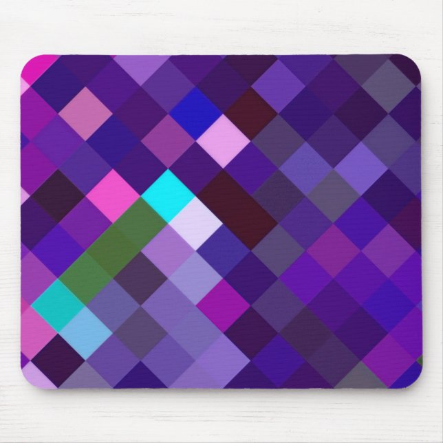 Pixelated Pattern - Purple Mouse Pad (Front)