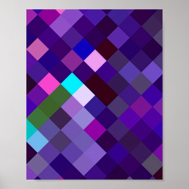 Pixelated Pattern - Purple Poster (Front)