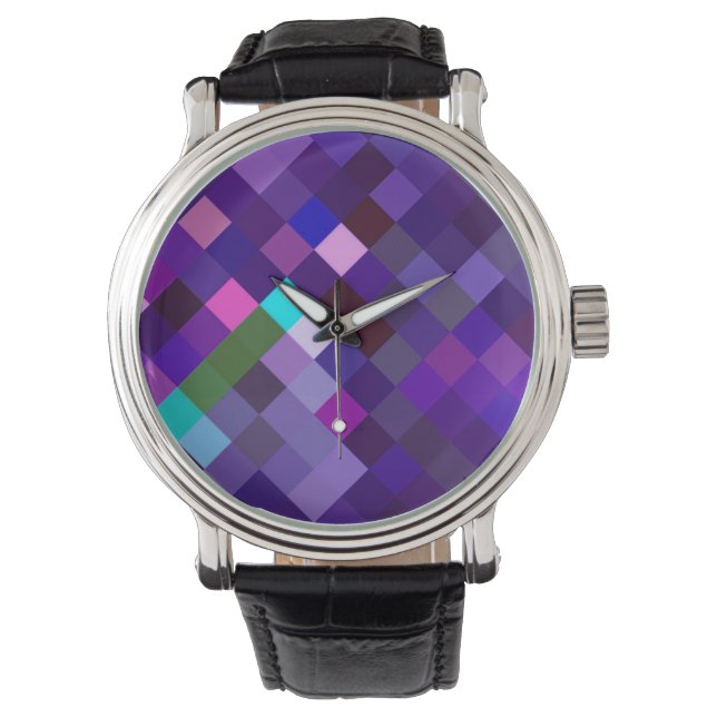 Pixelated Pattern - Purple Watch (Front)