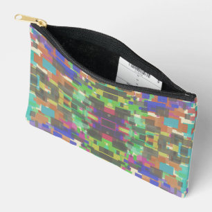 Pixelated Patterned Beyond Colors Of The Rainbow Accessory Pouch