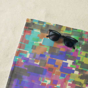 Pixelated Patterned Beyond Colors Of The Rainbow Beach Towel