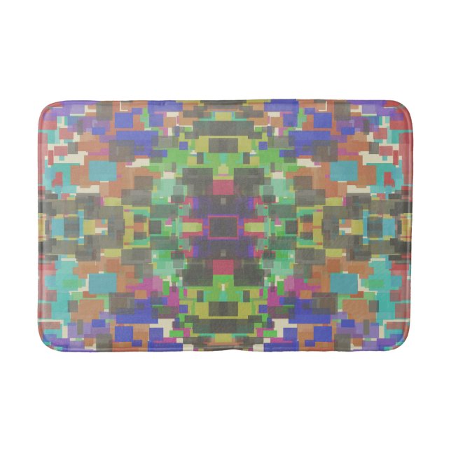 Pixelated Patterned Beyond Colours Of The Rainbow Bath Mat (Front)