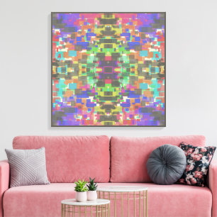 Pixelated Patterned Beyond Colours Of The Rainbow Canvas Print