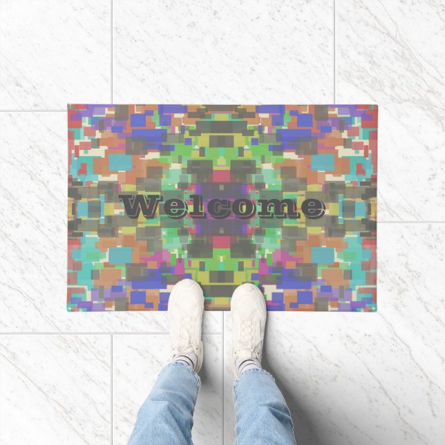 Pixelated Patterned Beyond Colours Of The Rainbow  Doormat (Indoor)