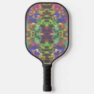 Pixelated Patterned Beyond Colours Of The Rainbow Pickleball Paddle
