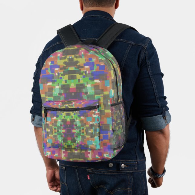 Pixelated Patterned Beyond Colours Of The Rainbow Printed Backpack (Insitu (Model))