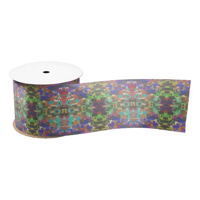 Pixelated Patterned Beyond Colours Of The Rainbow Satin Ribbon (Spool)