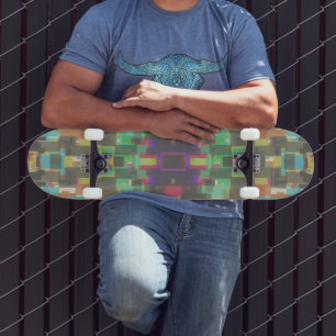 Pixelated Patterned Beyond Colours Of The Rainbow Skateboard
