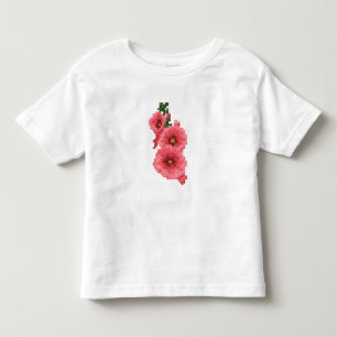 Pixelated Pink Hollyhock Flower Toddler T-Shirt