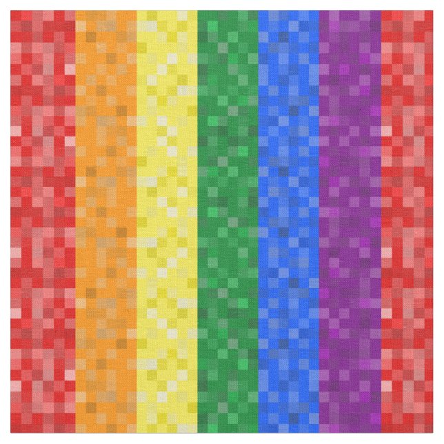 Pixelated Pride Fabric (Close Up)