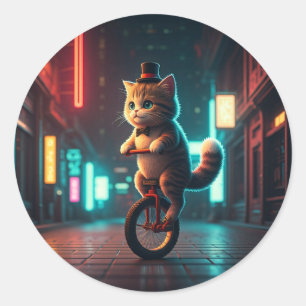 Pixelated Purr-fect Classic Round Sticker