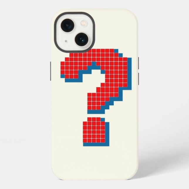 Pixelated Question Mark - Retro Gaming Art iPhone Case (Back)