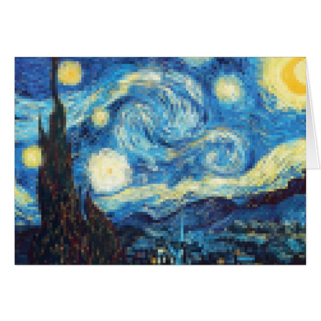 Pixelated Starry Night by Van Gogh (Front Horizontal)