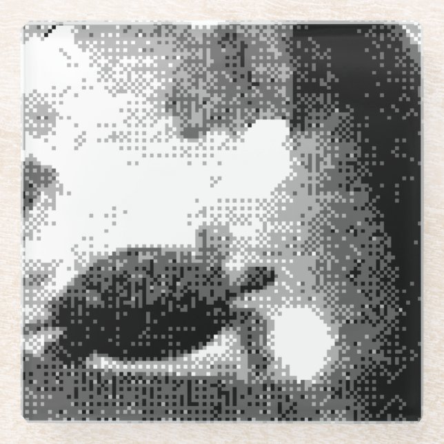 pixelated turtles glass coaster (Front)