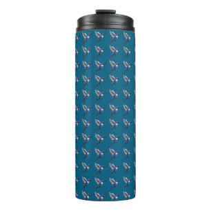 Pixeled Blue Hummingbird  Thermal Tumbler