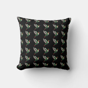 Pixeled Green Hummingbird  Cushion