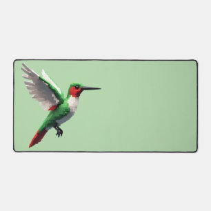Pixeled Green Hummingbird Desk Mat