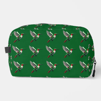 Pixeled Green Hummingbird Dopp Kit
