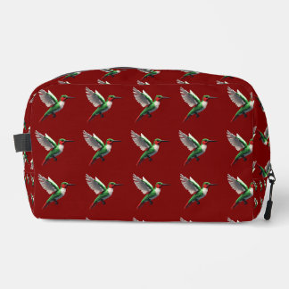 Pixeled Green Hummingbird  Dopp Kit