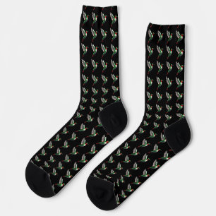 Pixeled Green Hummingbird  Socks