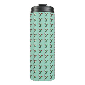 Pixeled Green Hummingbird  Thermal Tumbler