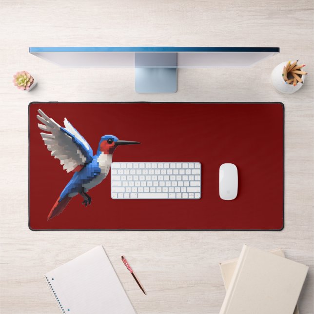 Pixeled Hummingbird Desk Mat (Office 1)