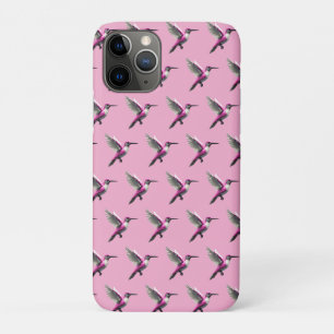 Pixeled Pink Hummingbird iPhone 11 Pro Case