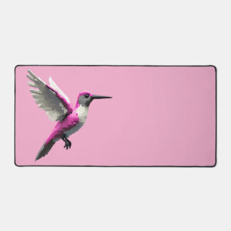 Pixeled Pink Hummingbird- Desk Mat