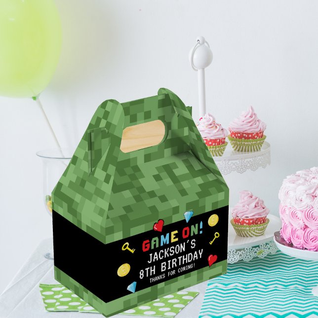 Pixels Arcade Game Level Up Kids Birthday Favour Box (Creator Uploaded)