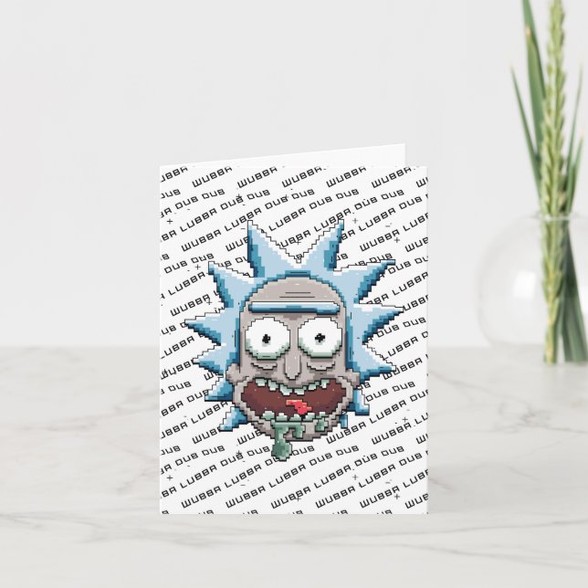 Pixelverse Rick Drooling Head Note Card (Front)