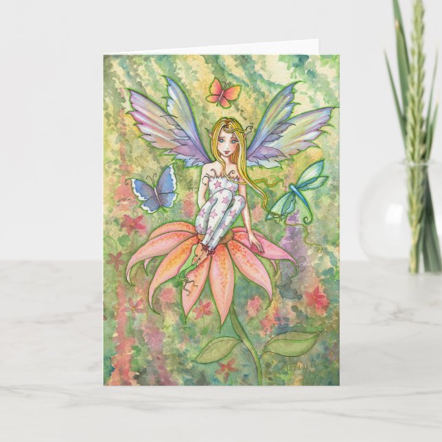 Pixie Blossom Flower Garden Fairy Card (Front)