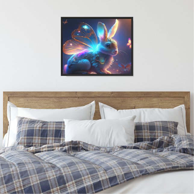 Pixie Bunny Canvas Print (Insitu(Bedroom))