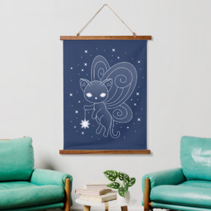 Pixie Cat - Fairy Wings Kitty Hanging Tapestry